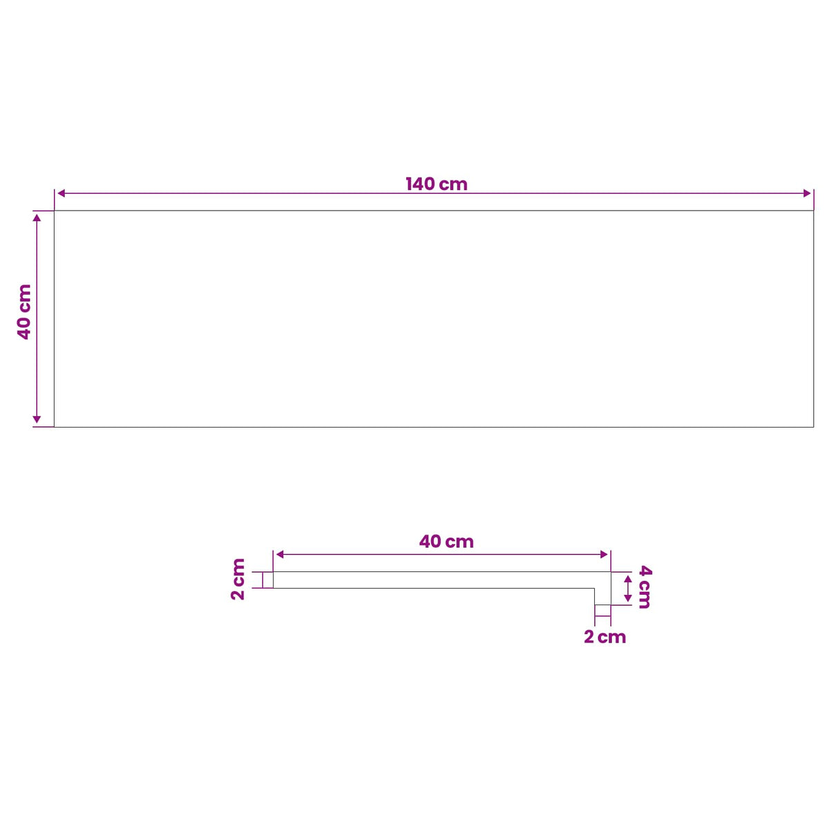 Window Sills 2 pcs White 140 x 40 x 2 cm Solid Oak Wood