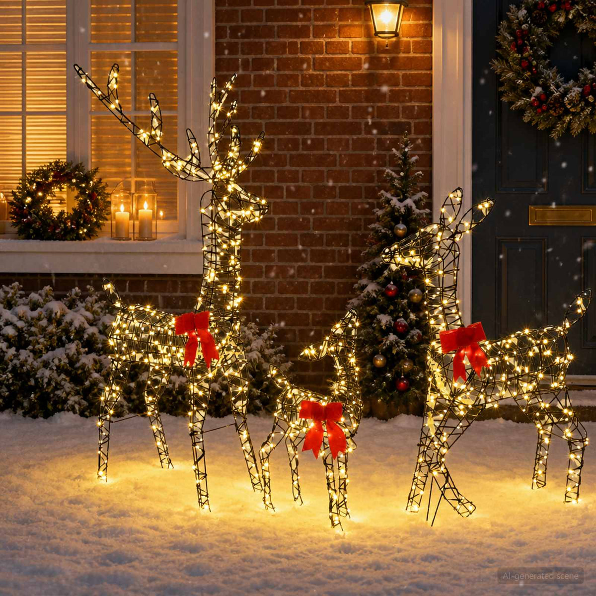 Christmas LED Reindeer Family 700 LEDs Warm White