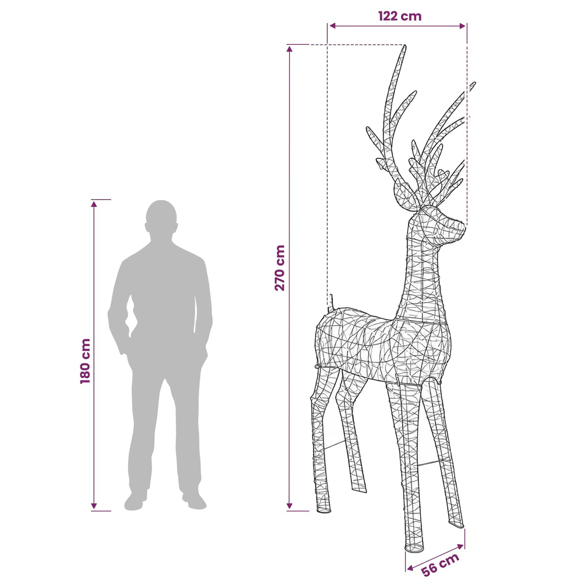 Christmas LED Reindeer Motif Light 1000 LEDs Warm White