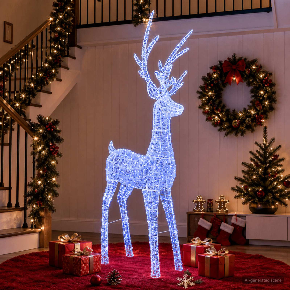 Christmas LED Reindeer Motif Light 1000 LEDs Blue