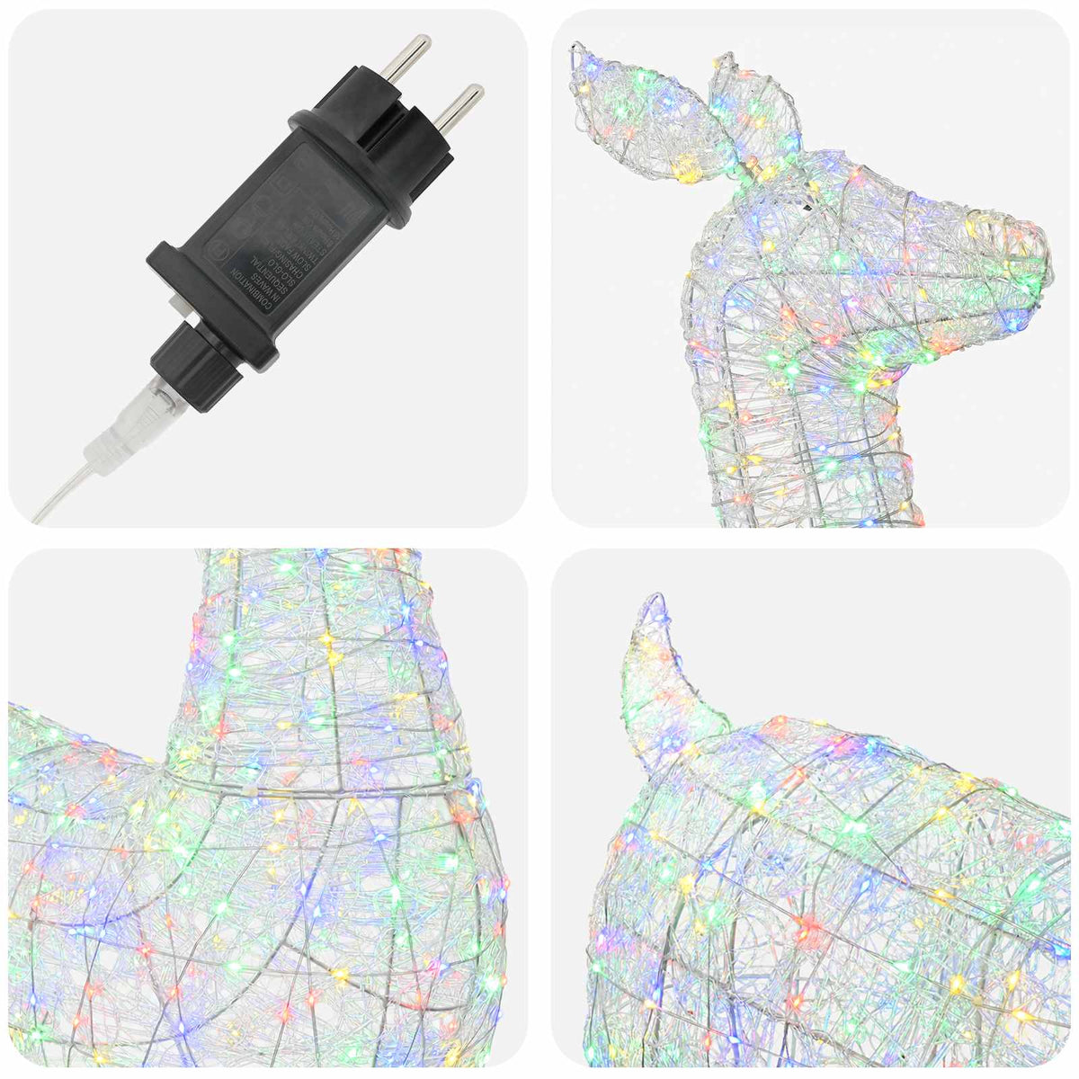 Christmas LED Reindeer Motif Light LOVIISA 900 LEDs Multicolour