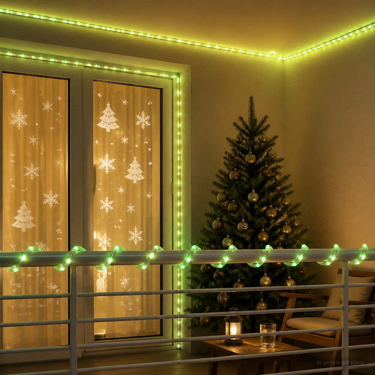 Christmas LED Rope Light 120 LEDs Green 5 m