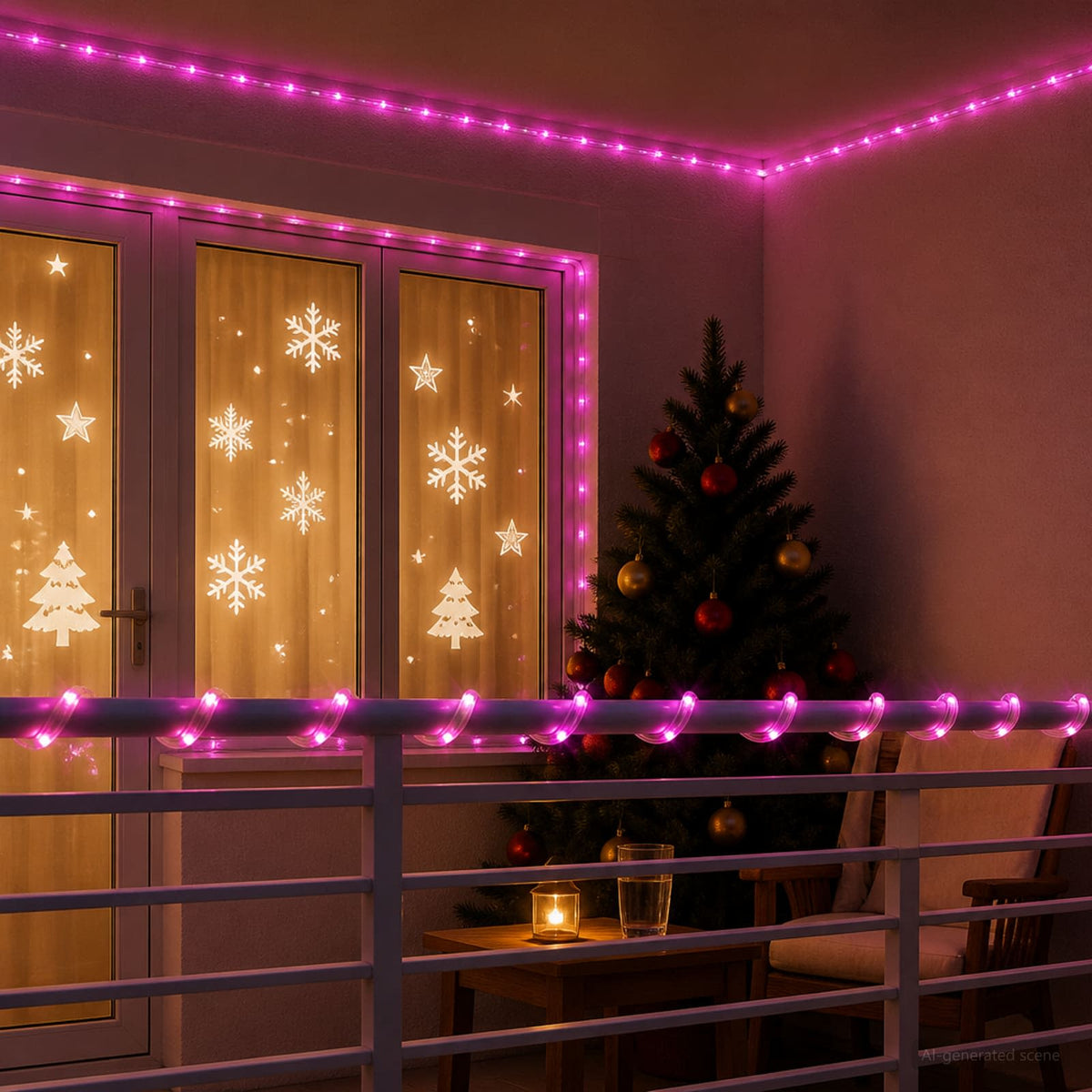 Christmas LED Rope Light 240 LEDs Pink 10 m