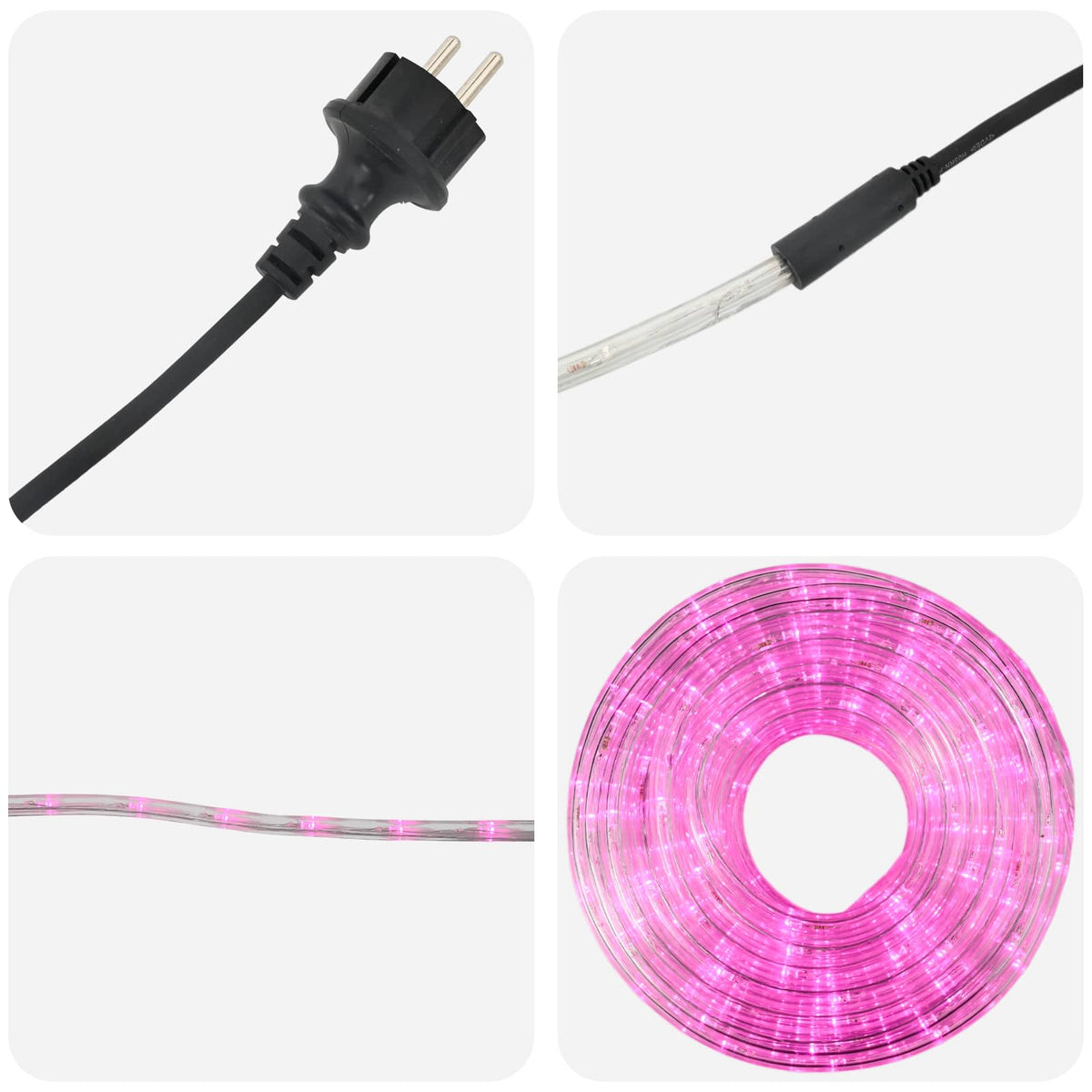 Christmas LED Rope Light 1200 LEDs Pink 50 m