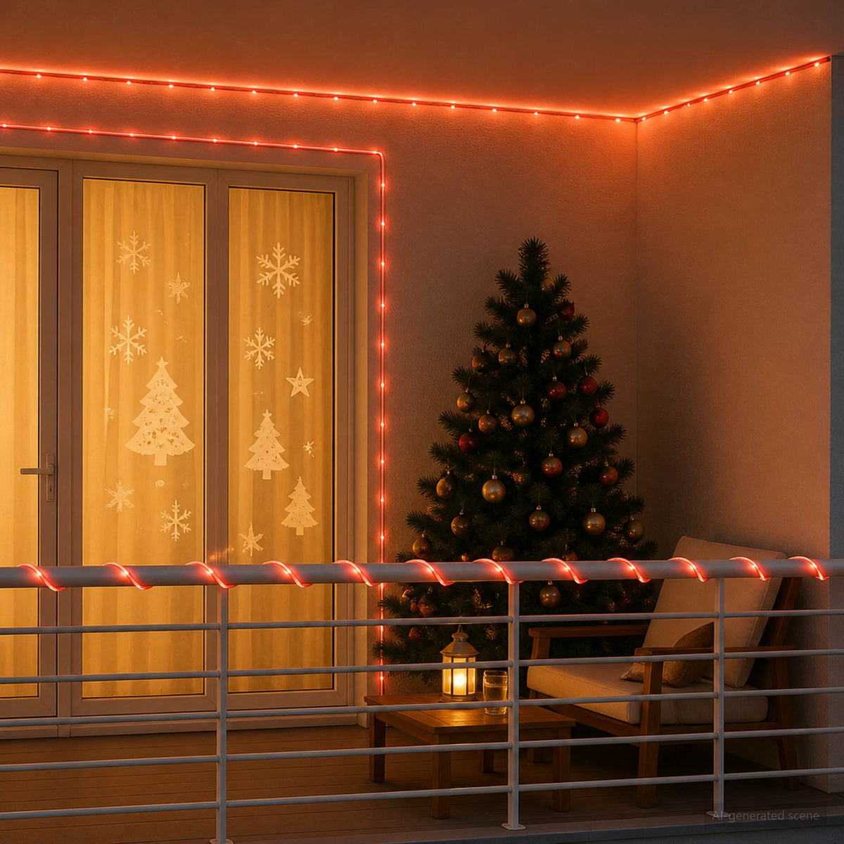 Christmas LED Rope Light 1200 LEDs Red and 50 m