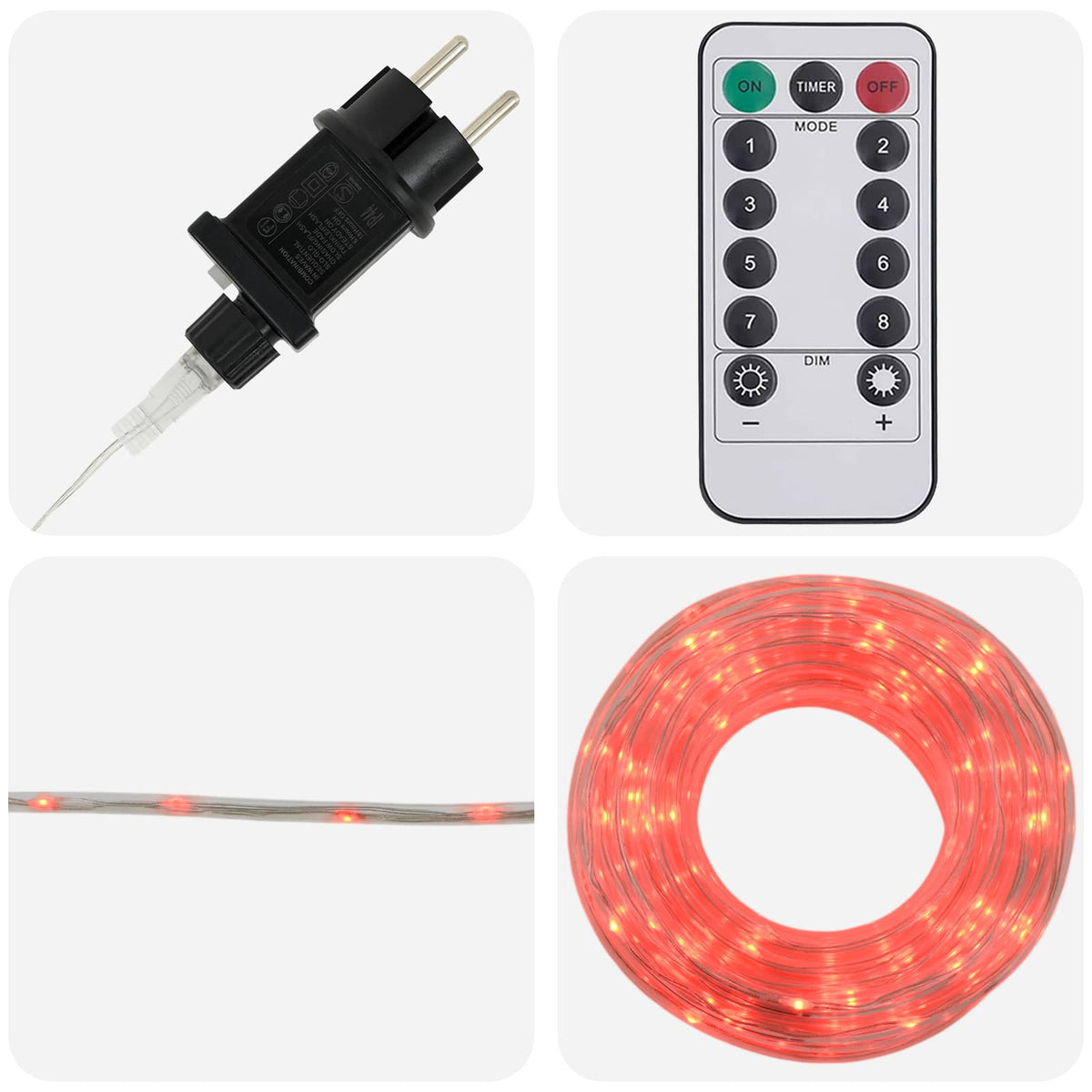 Christmas LED Rope Light 480 LEDs Red and 20 m