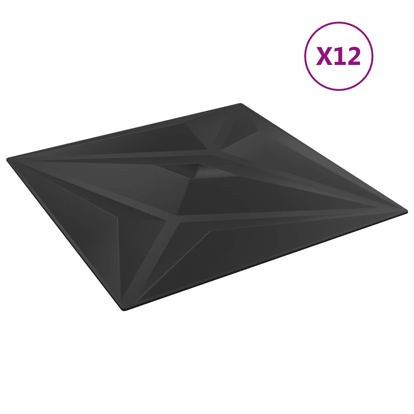 Wall Panels 48 pcs 50 x 50 cm Black star XPS Foam