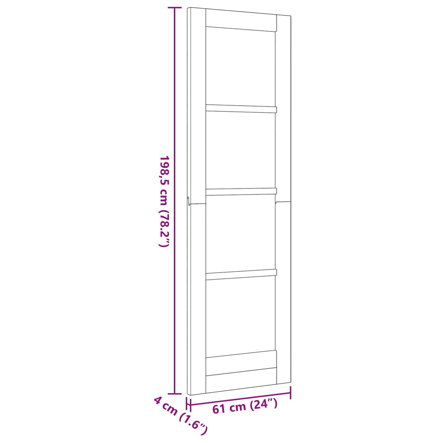 Interior Door 61 x 198.5 cm Plywood White