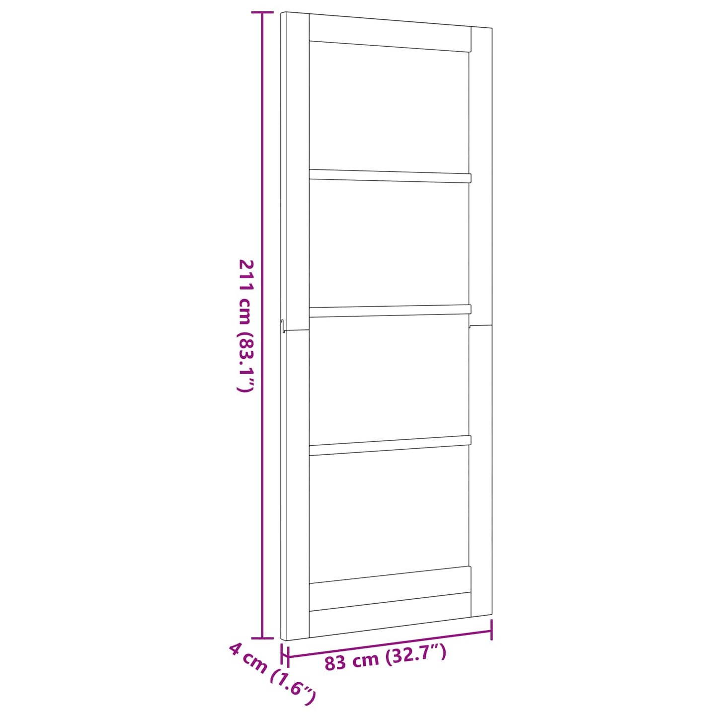 Interior Door 83 x 211 cm Plywood White