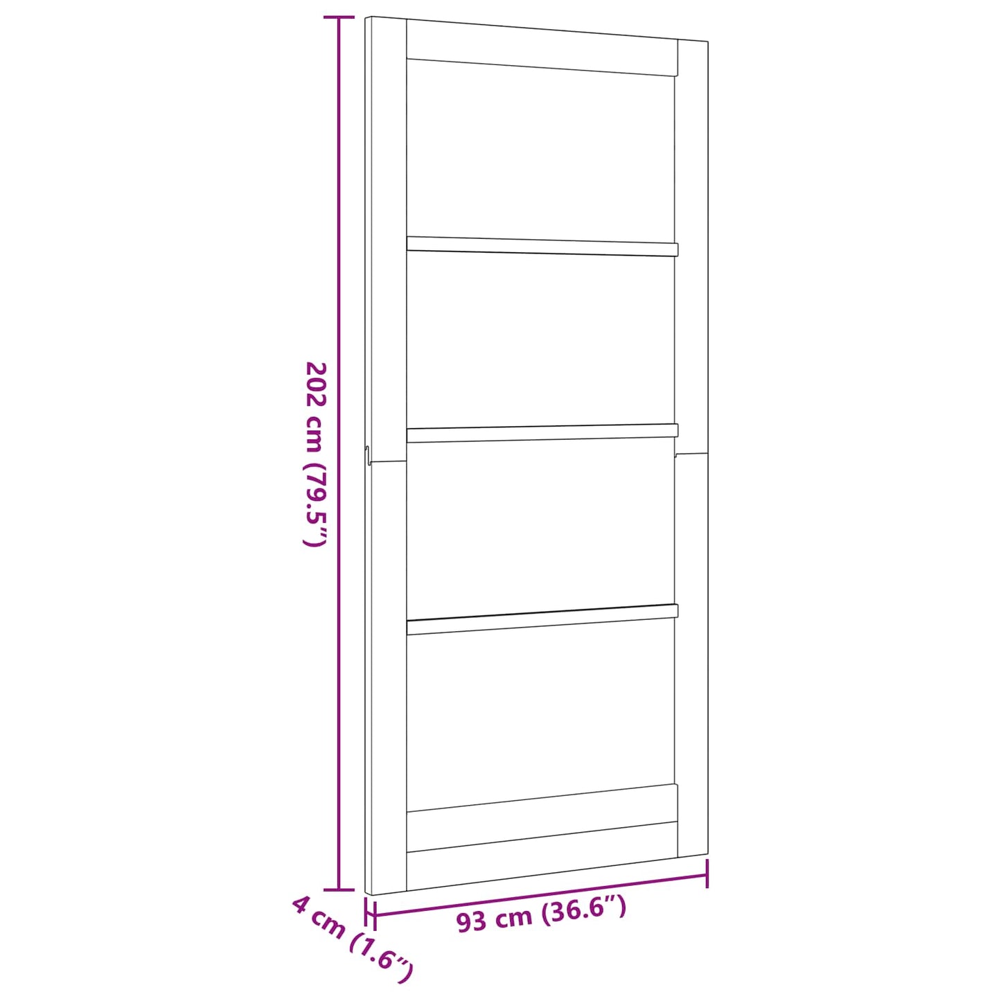 Interior Door 93 x 202 cm Plywood Natural