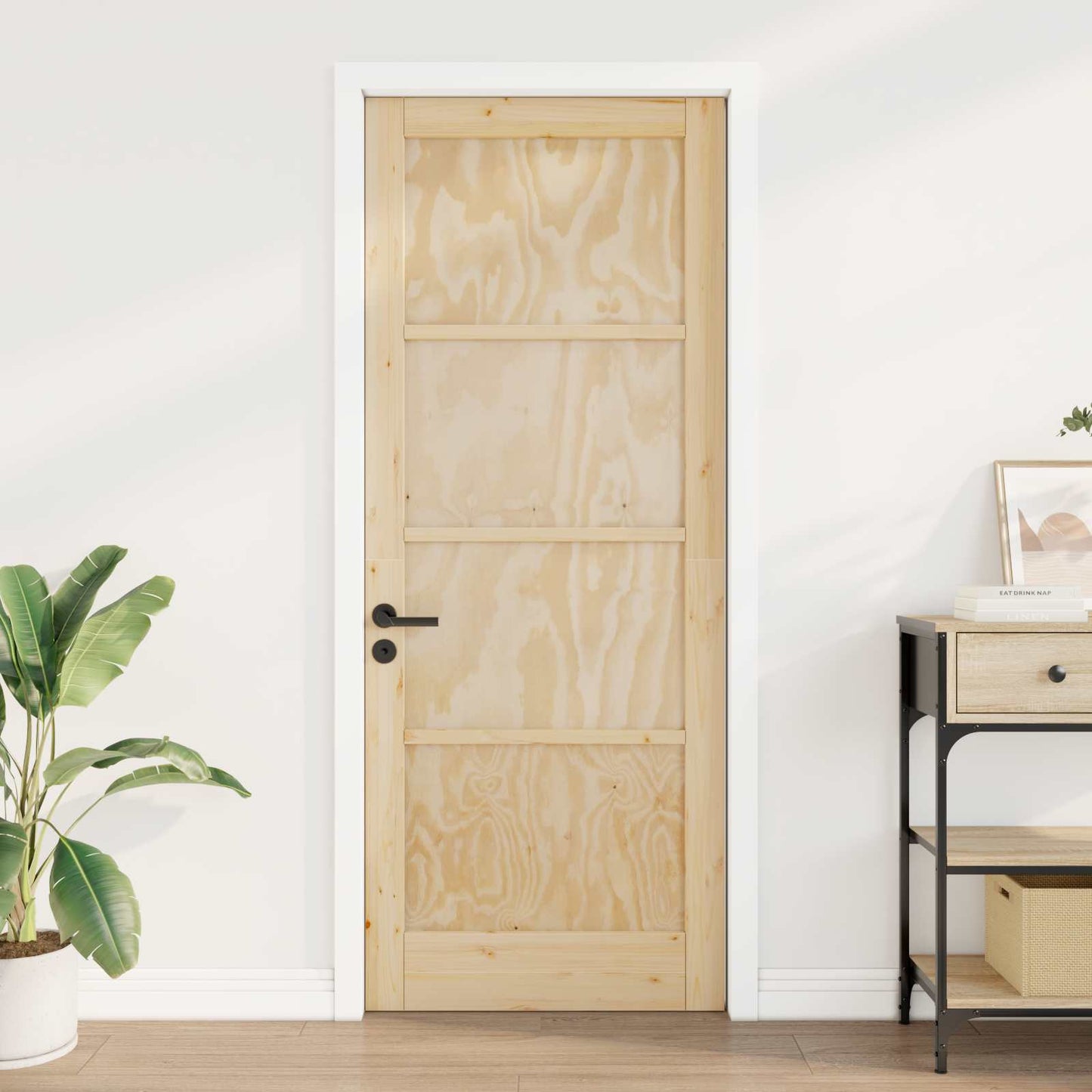Interior Door 93 x 211 cm Plywood Natural