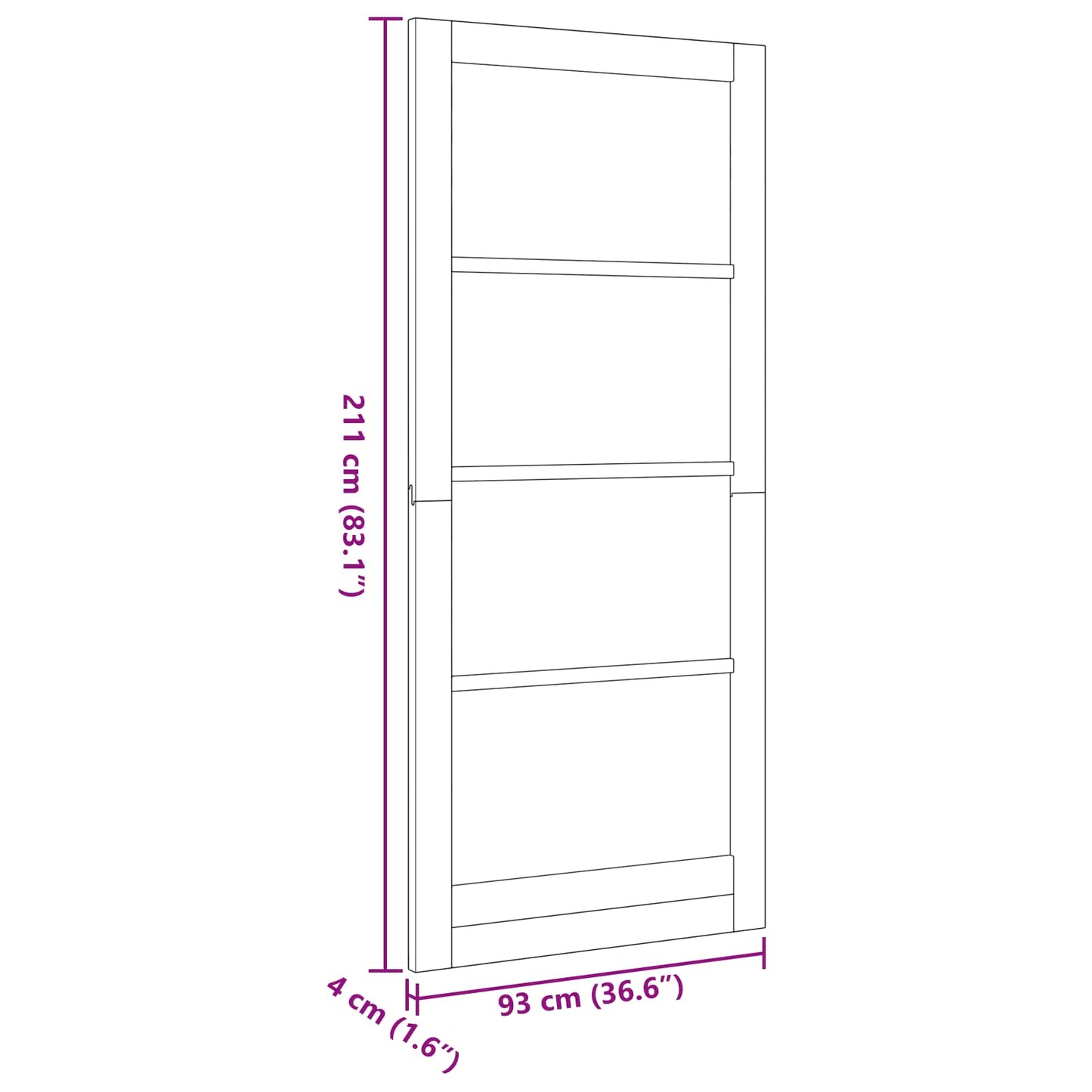 Interior Door Natural 93 x 211 cm Plywood