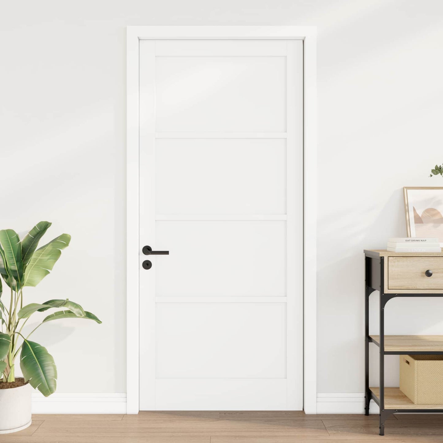 Interior Door 93 x 211 cm Plywood White