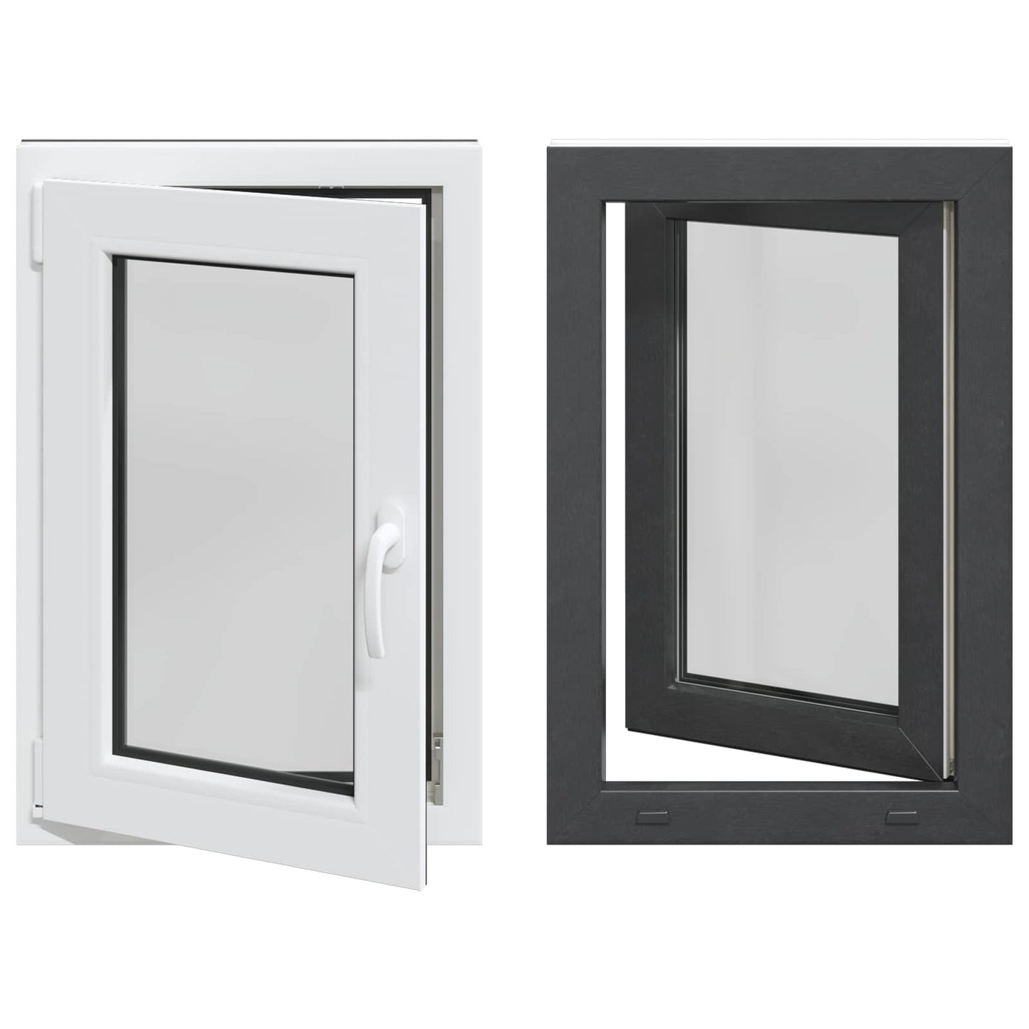 Tilt & Turn Basement Window RISOR 60 x 80 cm PVC and Glass