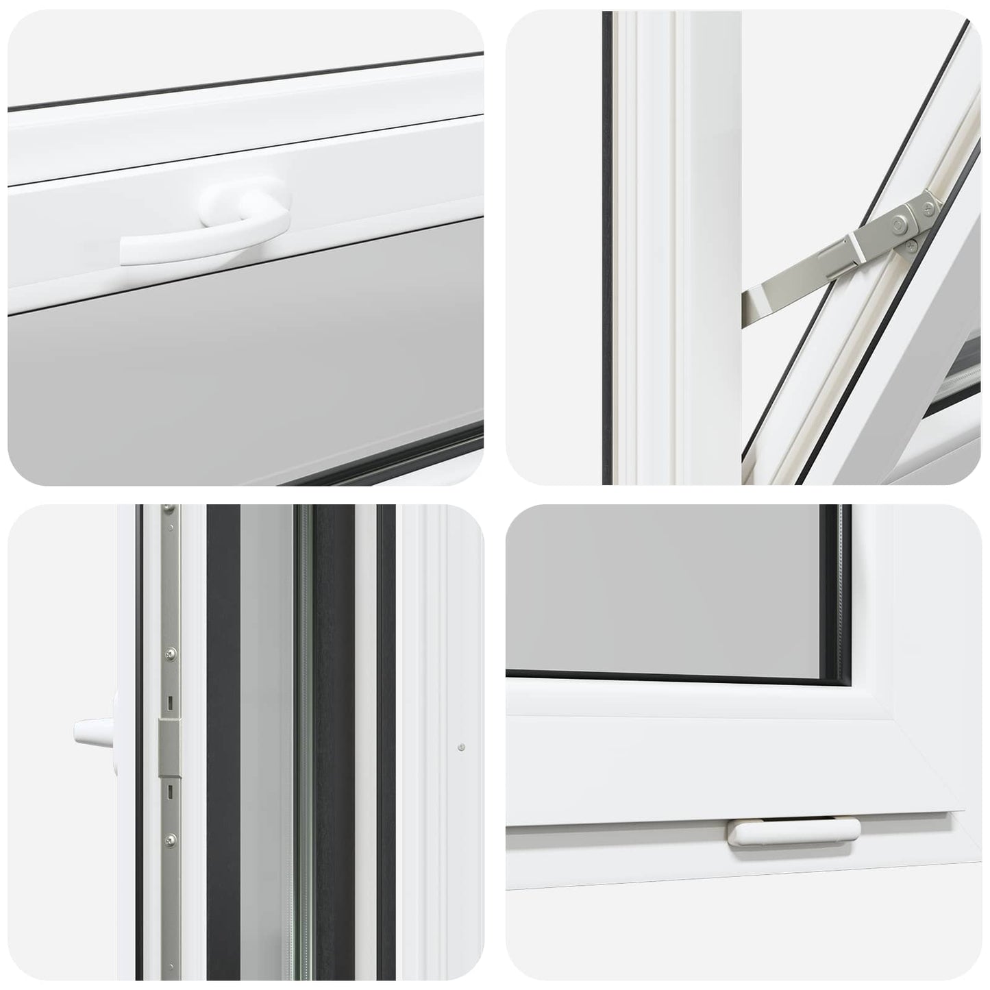 Basement Window RISOR 80 x 40 cm PVC and Glass Anthracite