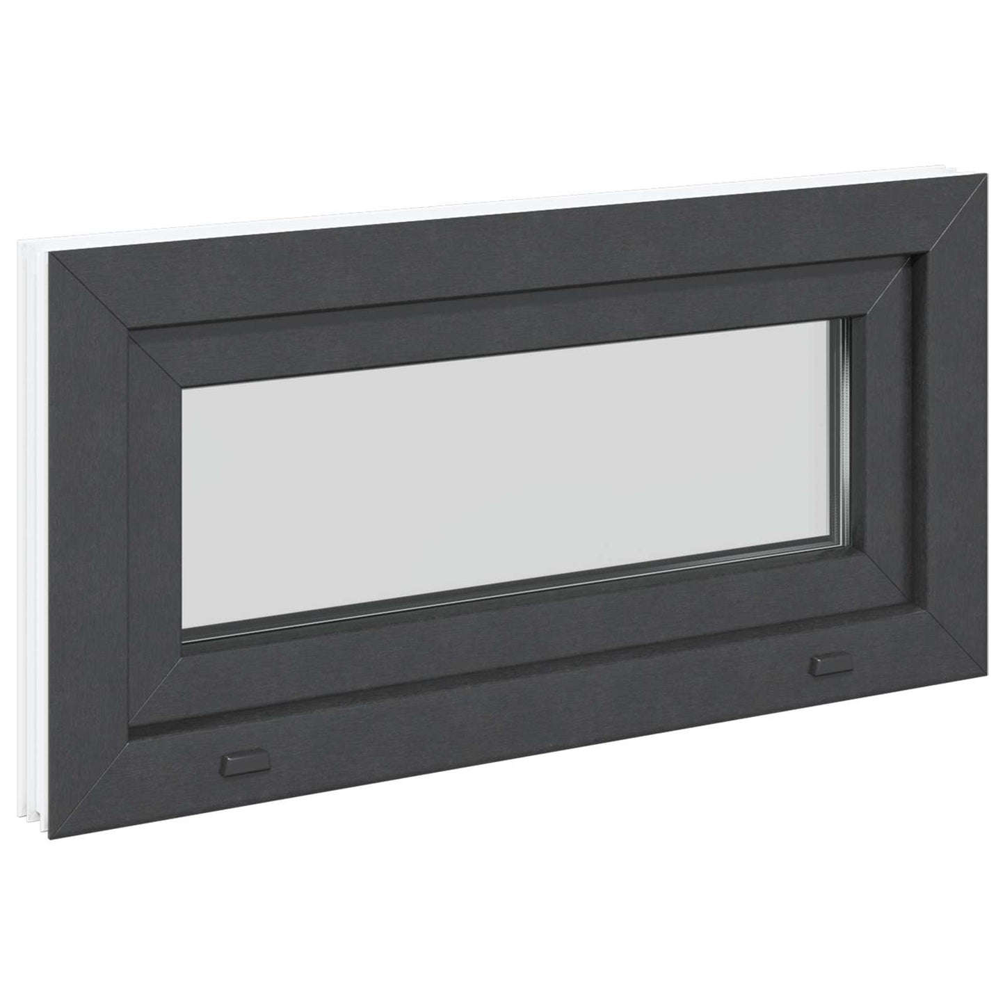 Basement Window RISOR 80 x 40 cm PVC and Glass Anthracite