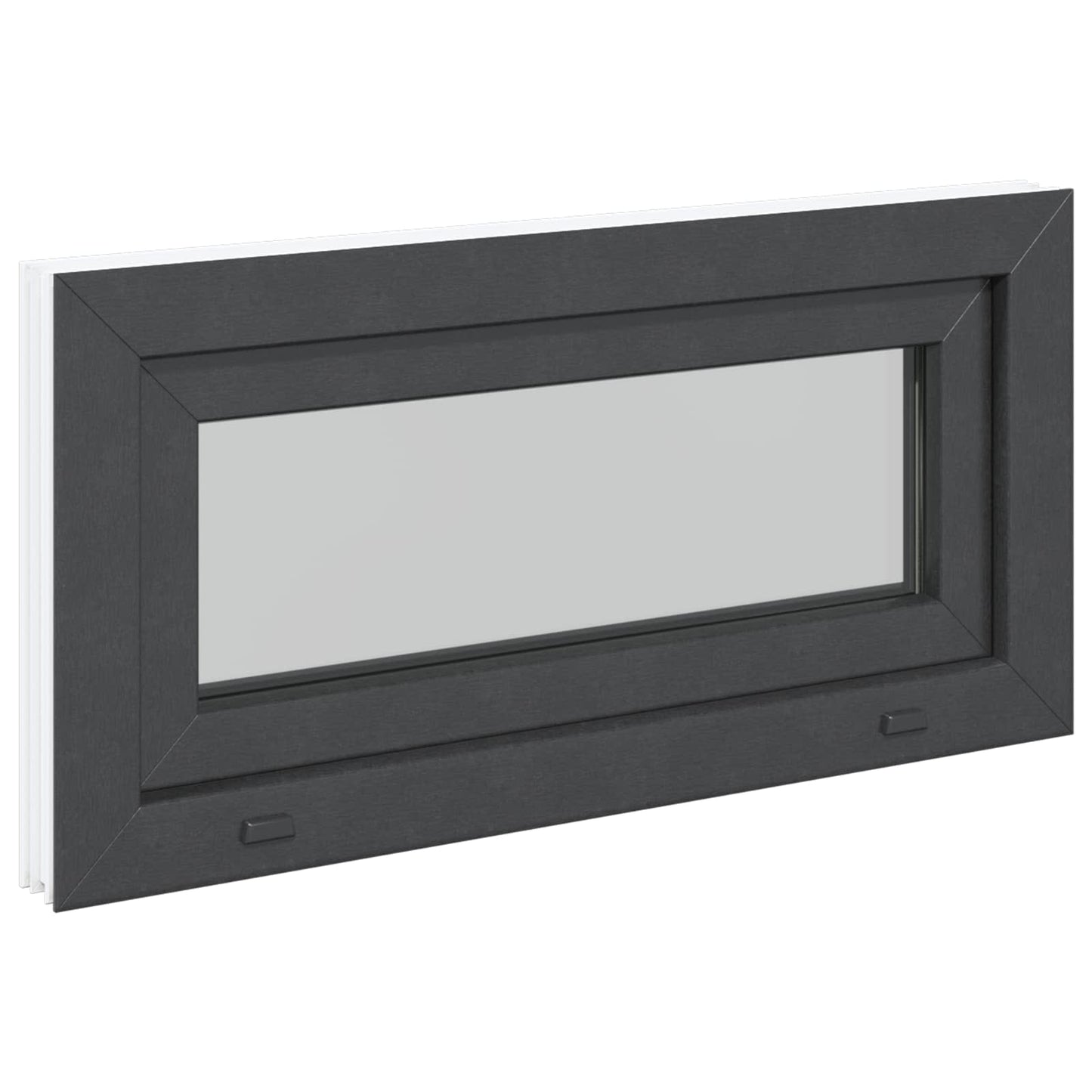 Basement Window RISOR 80 x 40 cm PVC and Glass Anthracite
