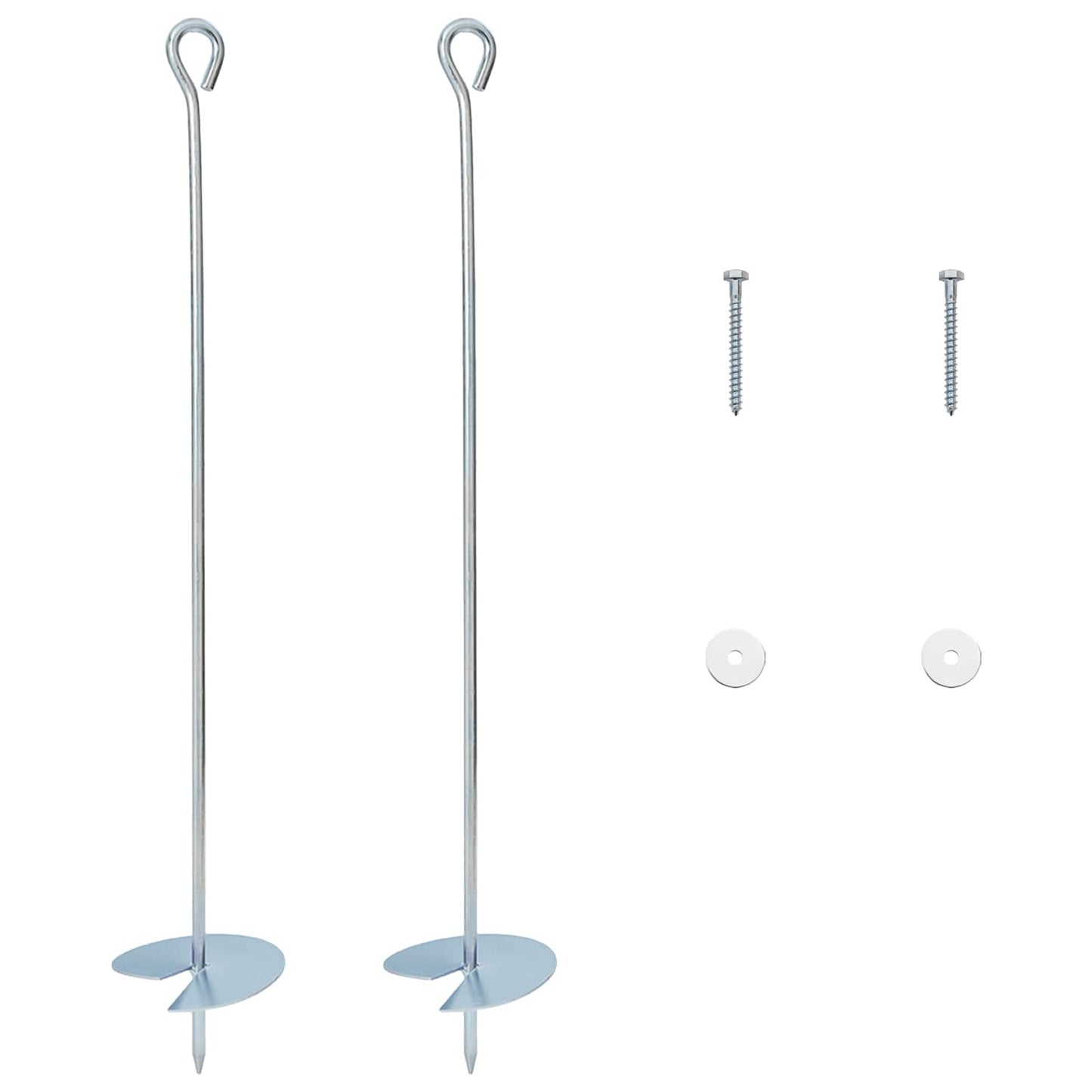 Earth anchor 2 pcs Silver Ø10 x 60 cm Galvanized Metal
