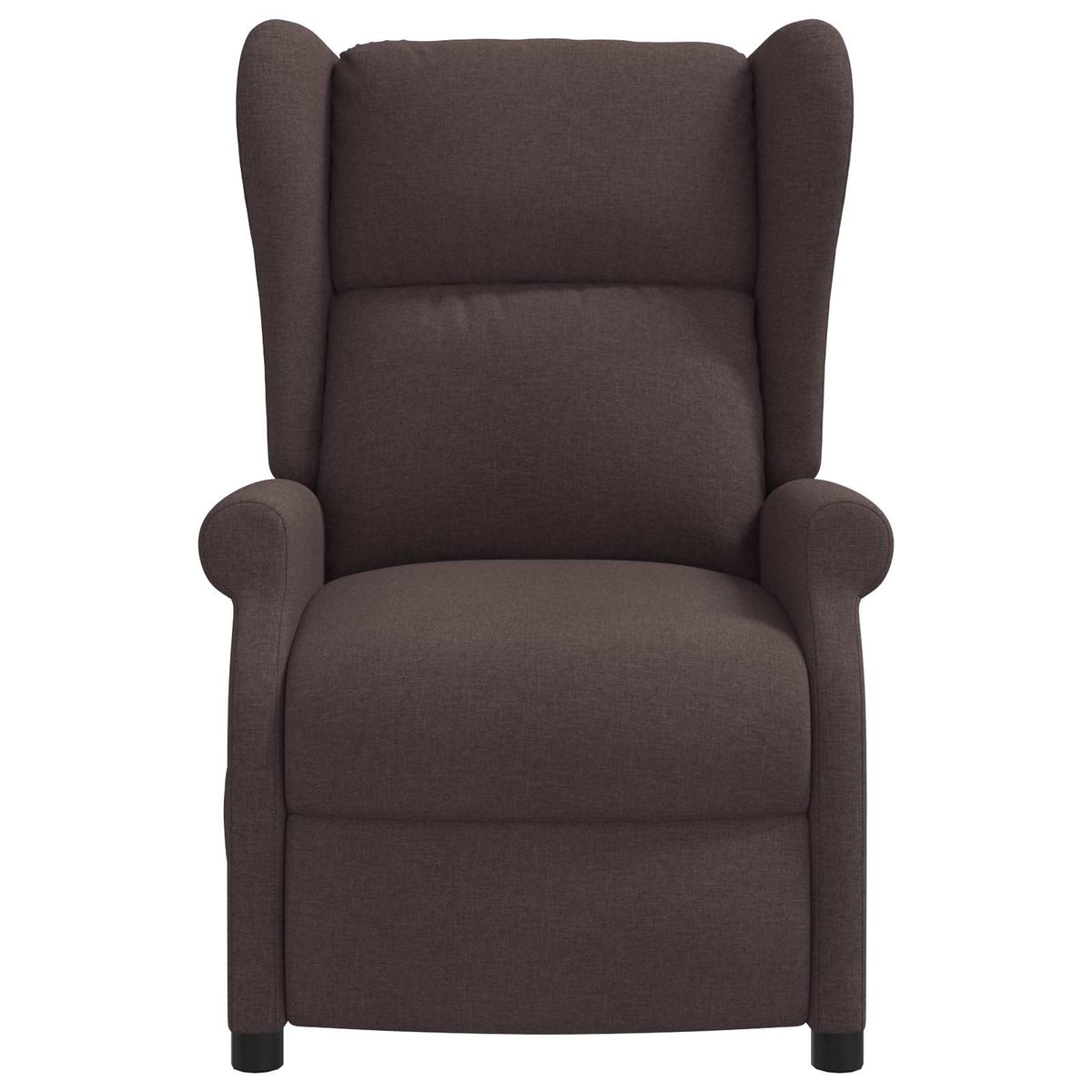 Wing Back Electric Massage Recliner Chair Dark Brown Fabric