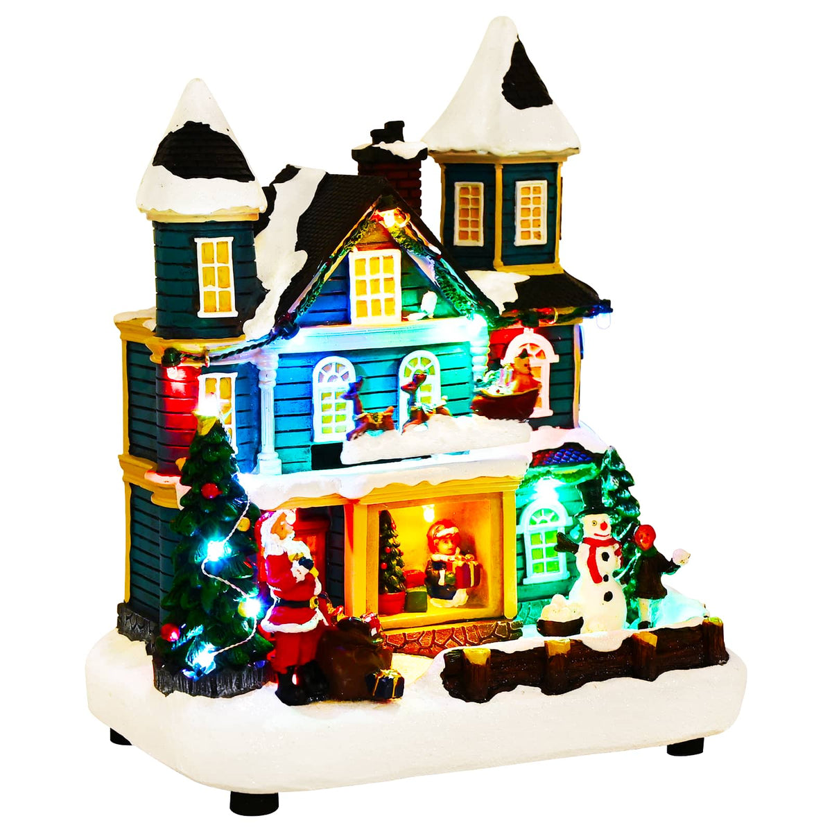 Christmas Village Scene with Sleigh SALO 19 x 13 x 24 cm Resin