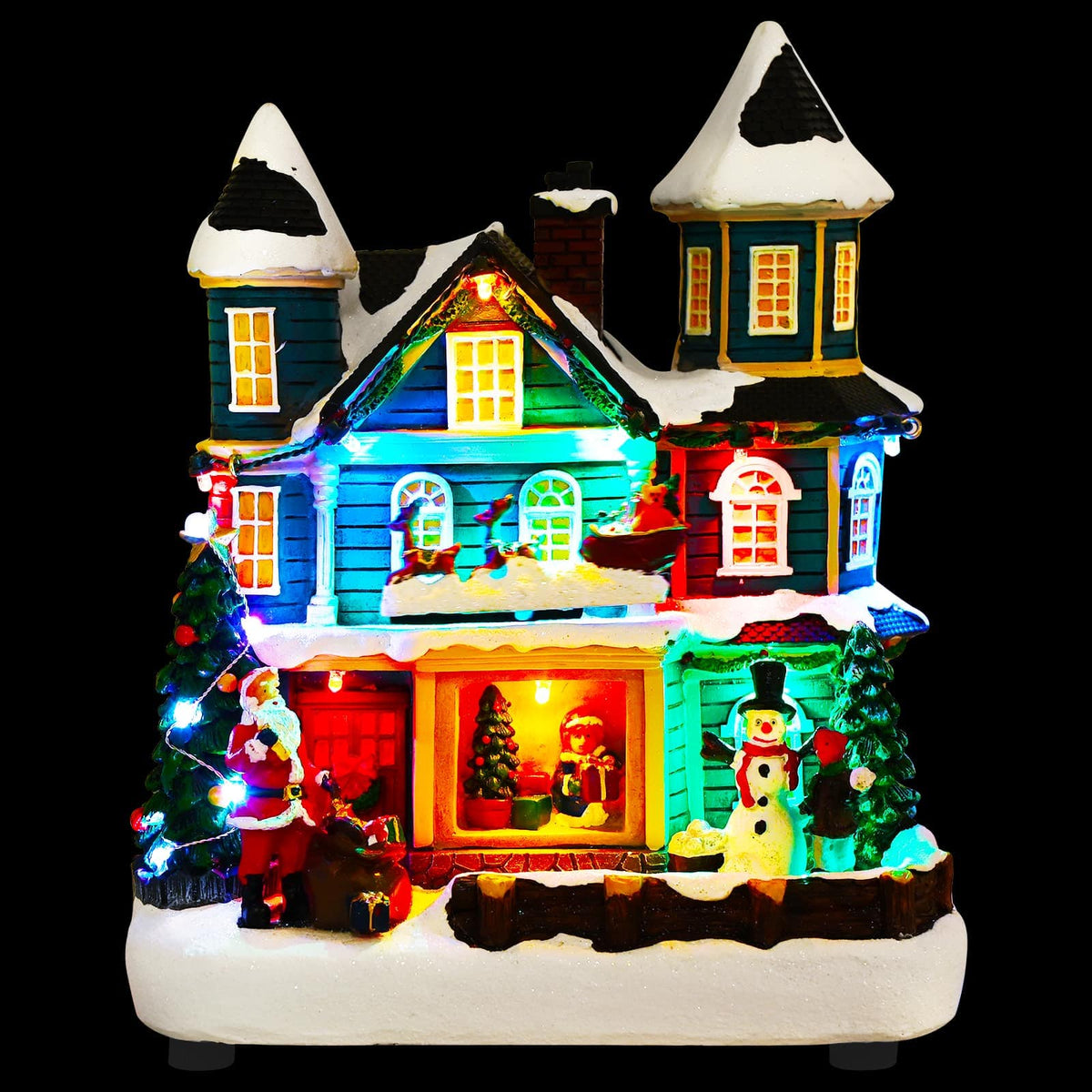 Christmas Village Scene with Sleigh SALO 19 x 13 x 24 cm Resin