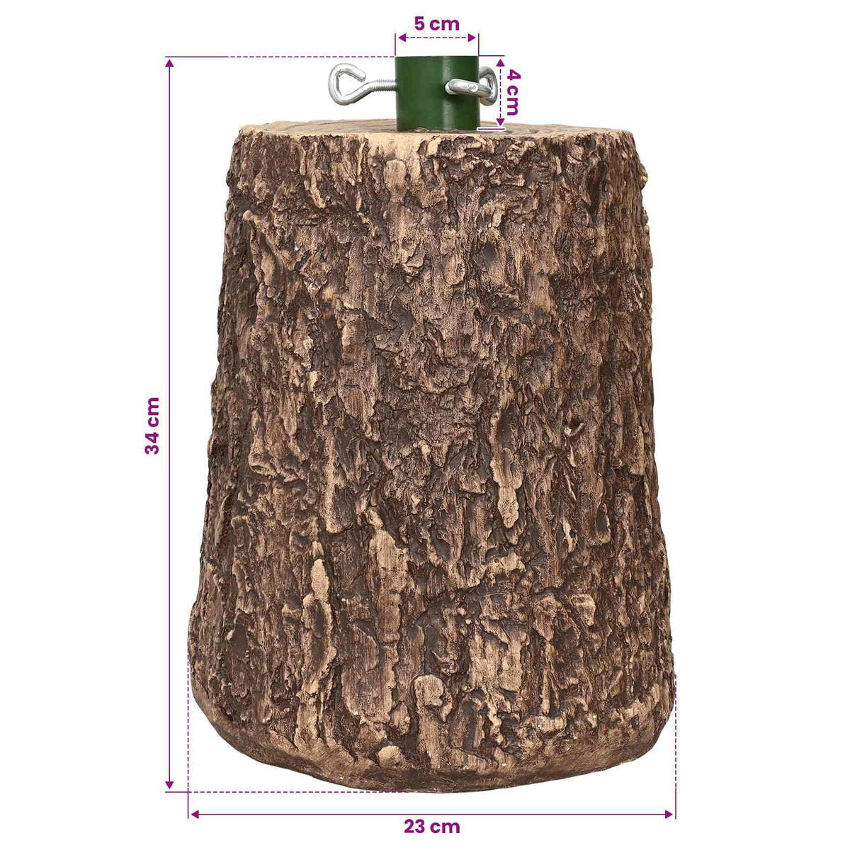 Christmas Tree Stand Trunk Shape Ø 23 x 34 cm Magnesium Oxide