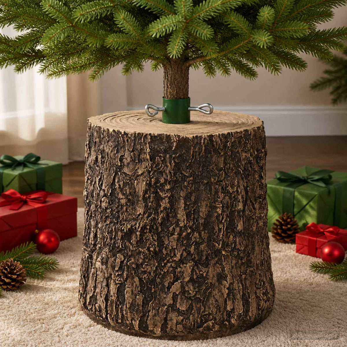Christmas Tree Stand Trunk Shape Ø 31 x 37 cm Magnesium Oxide