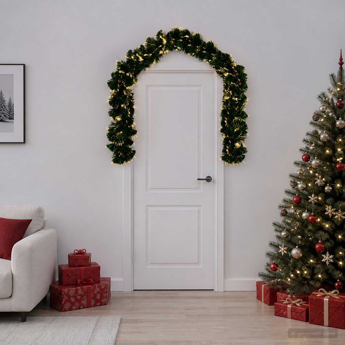 Christmas Garland 48 LEDs Warm White PVC