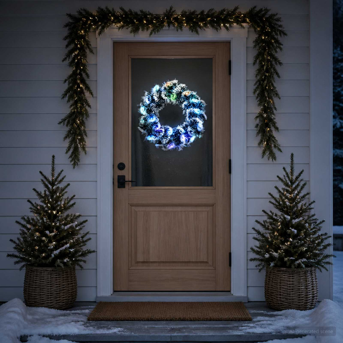 Christmas Garland 16 LEDs Multicolour steel