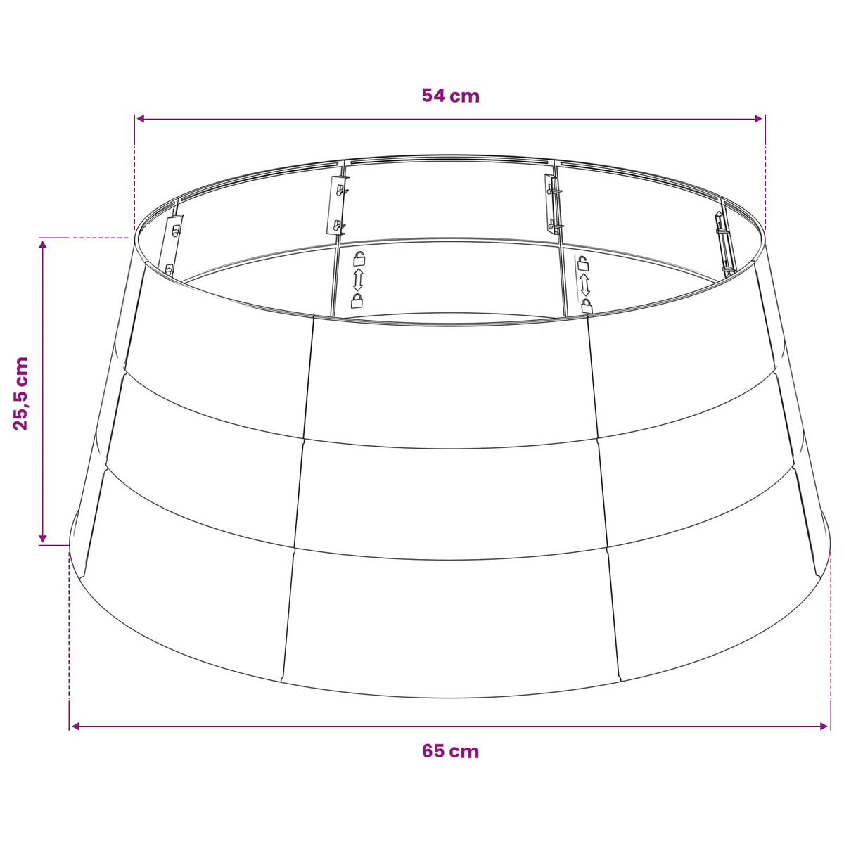 Christmas Tree Skirt Cone-shaped Silver Dia. 65 x 25.5 cm