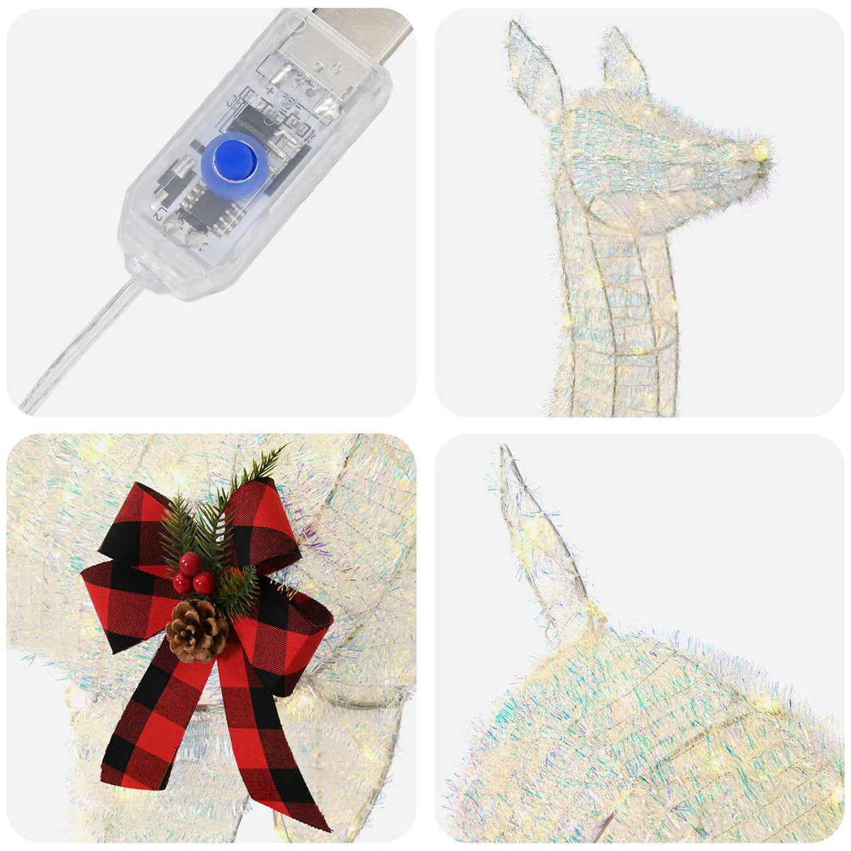 3D Christmas Reindeer LOVIISA 200 LEDs Warm White