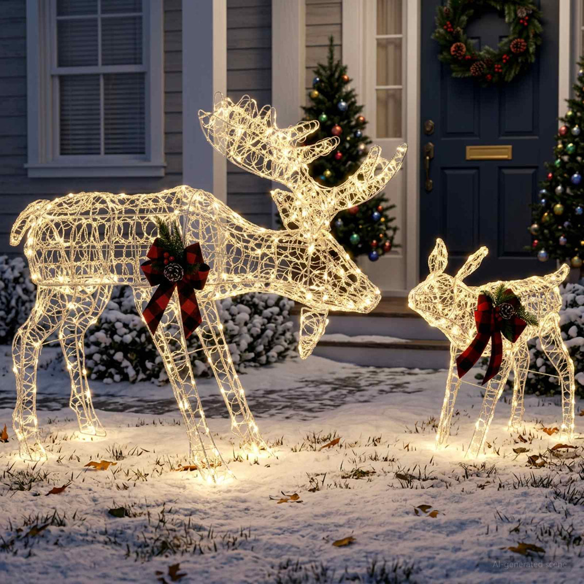 Moose Christmas Decoration 2 pcs 240 LEDs Warm White