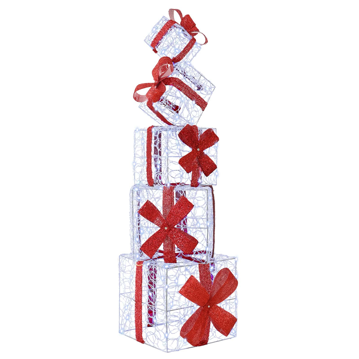 Gift Box Christmas Decoration 5 pcs 125 LEDs Cold White
