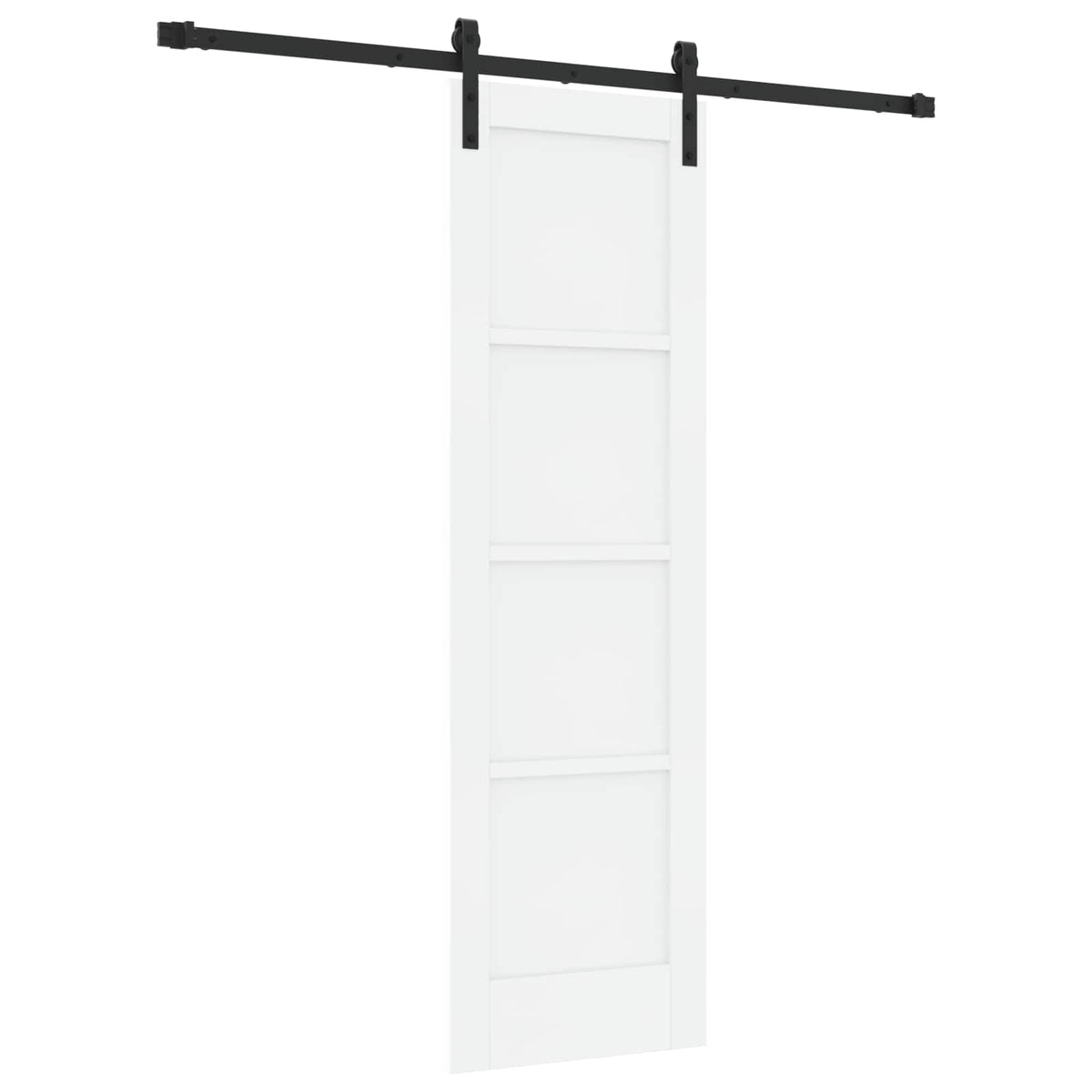 Sliding Door 61 x 198.5 cm Engineered Wood White and Black