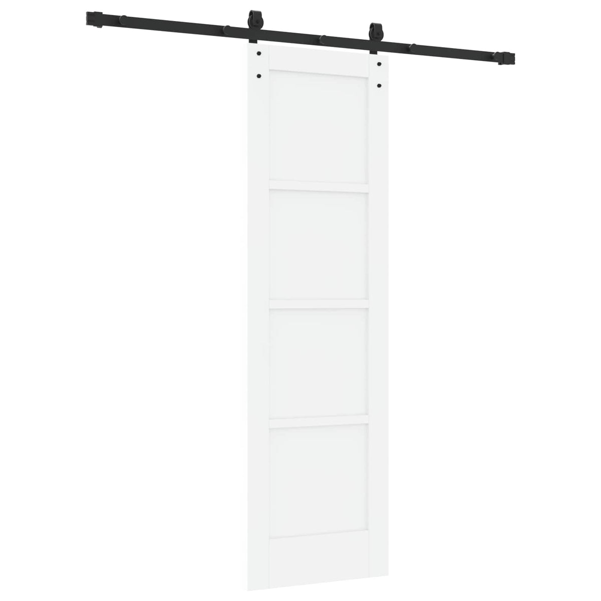 Sliding Door 61 x 198.5 cm Engineered Wood White and Black