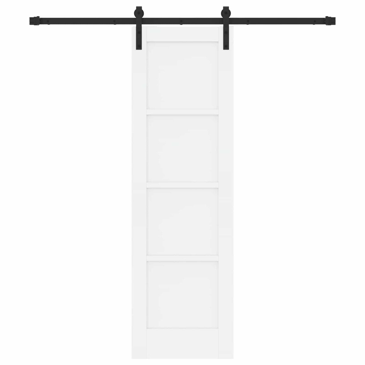 Sliding Door 61 x 198.5 cm Engineered Wood White and Black
