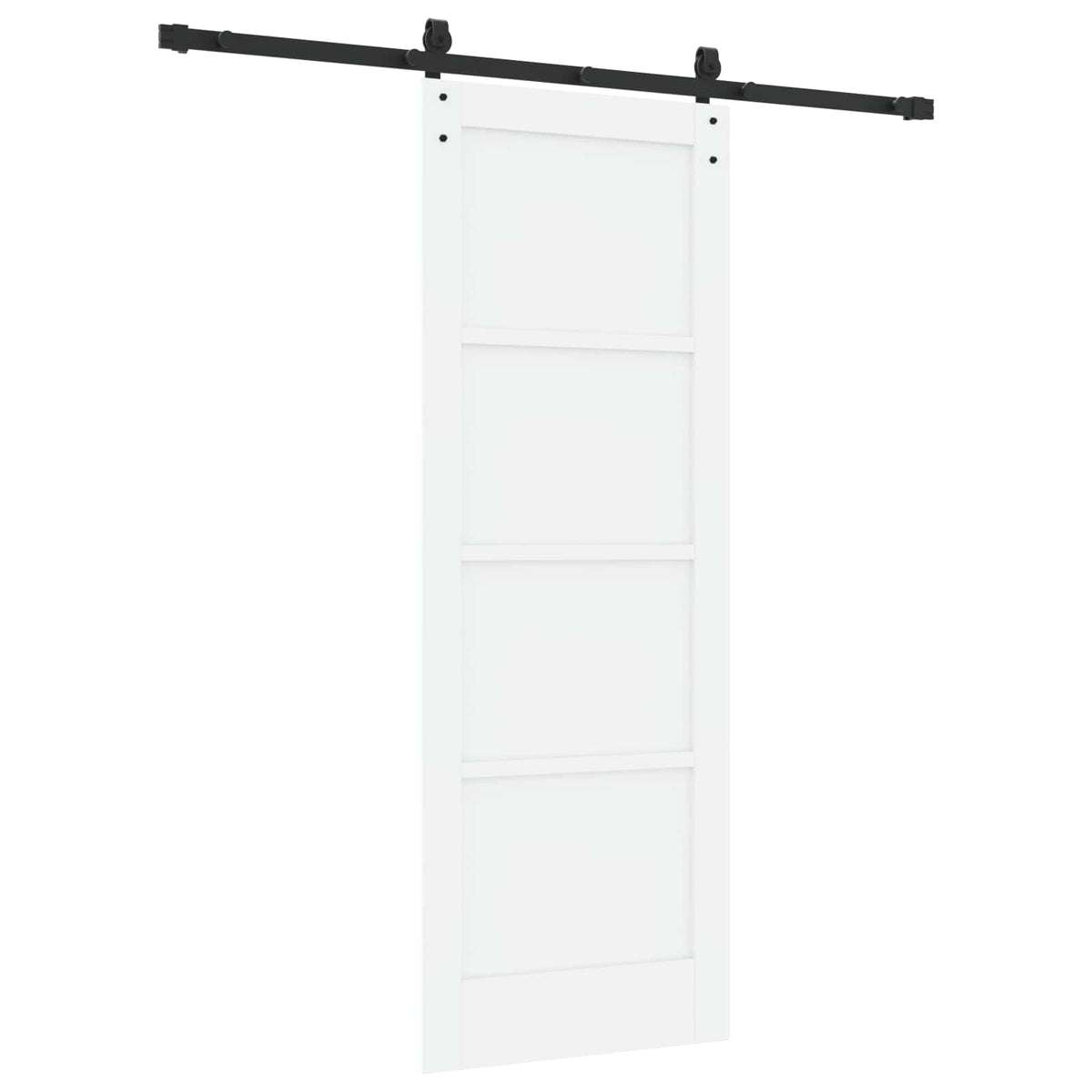 Sliding Door 73.5 x 198.5 cm Engineered Wood White and Black
