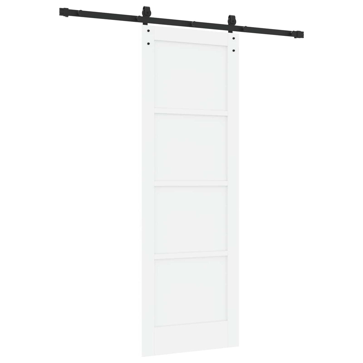 Sliding Door 73.5 x 211 cm Engineered Wood White and Black