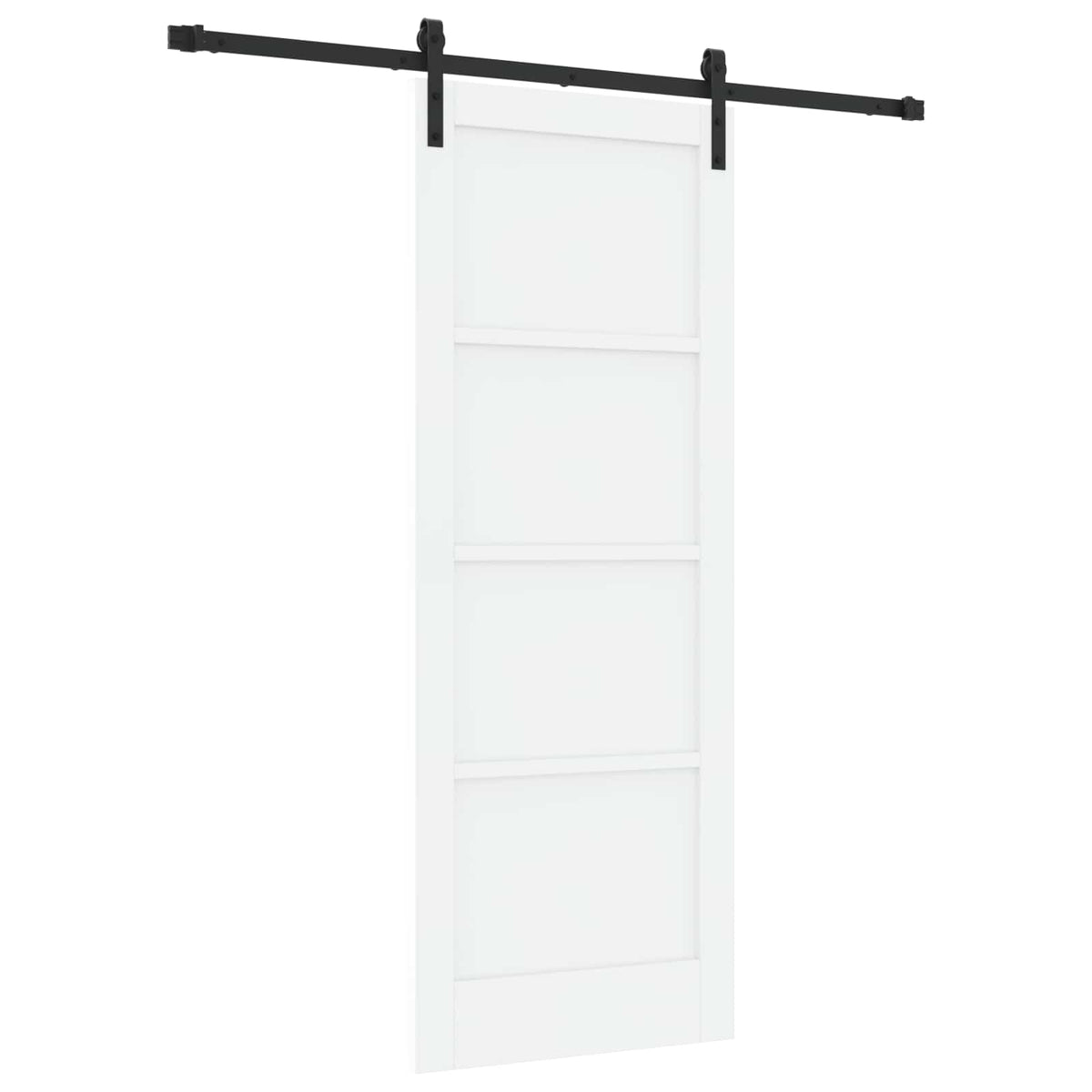 Sliding Door 78 x 202 cm Engineered Wood White and Black