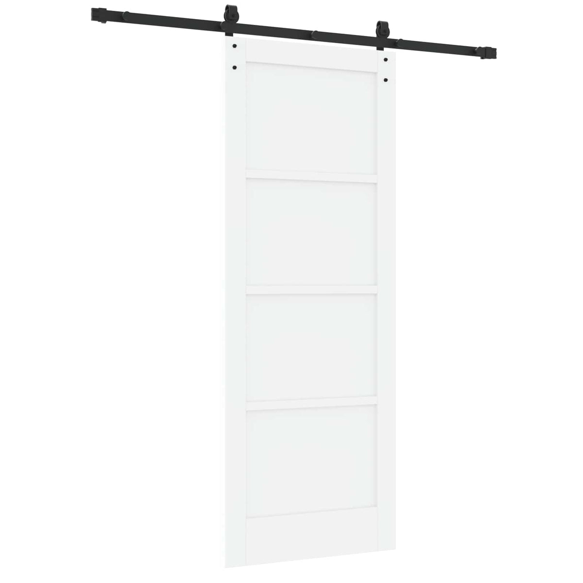 Sliding Door 78 x 202 cm Engineered Wood White and Black