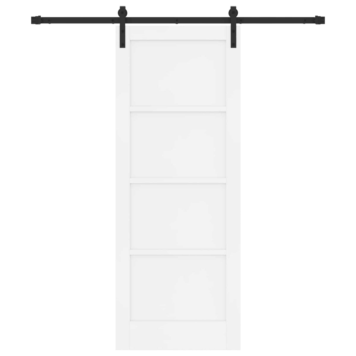 Sliding Door 78 x 202 cm Engineered Wood White and Black