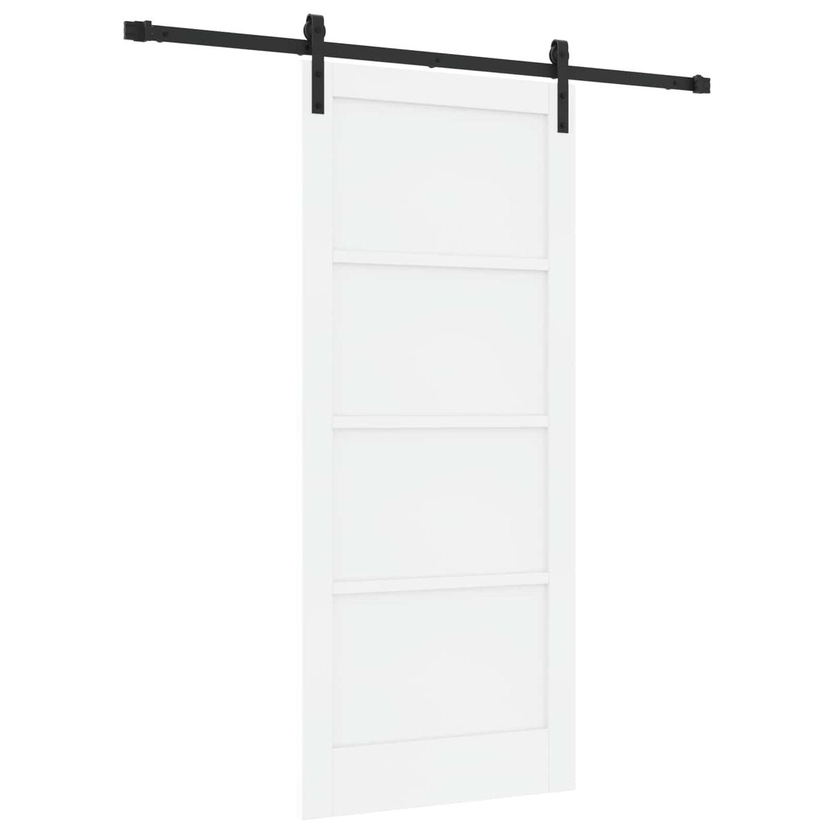 Sliding Door 86 x 198.5 cm Engineered Wood White and Black