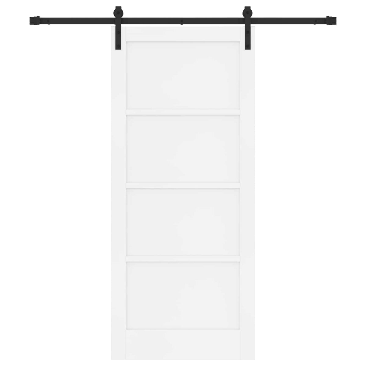 Sliding Door 86 x 198.5 cm Engineered Wood White and Black