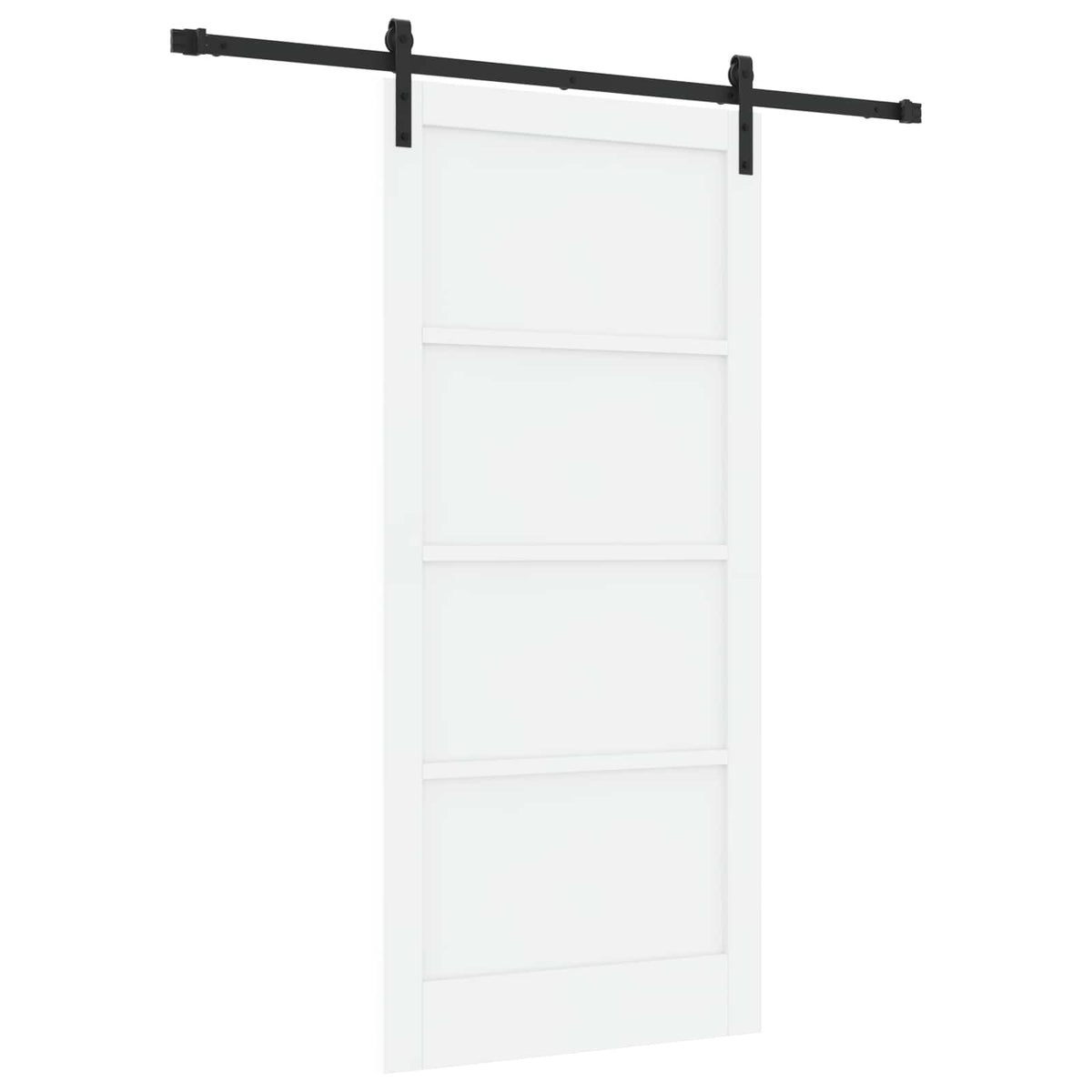 Sliding Door 93 x 202 cm Engineered Wood White and Black