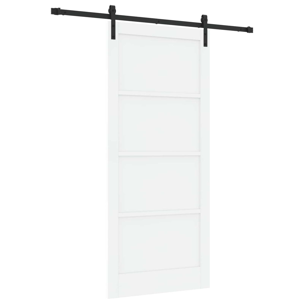 Sliding Door 93 x 211 cm Engineered Wood White and Black