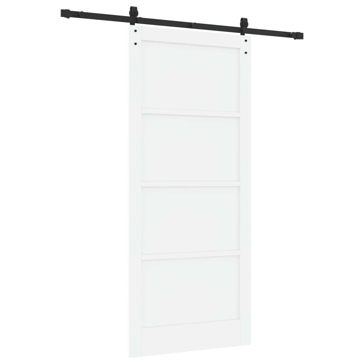 Sliding Door 93 x 211 cm Engineered Wood White and Black