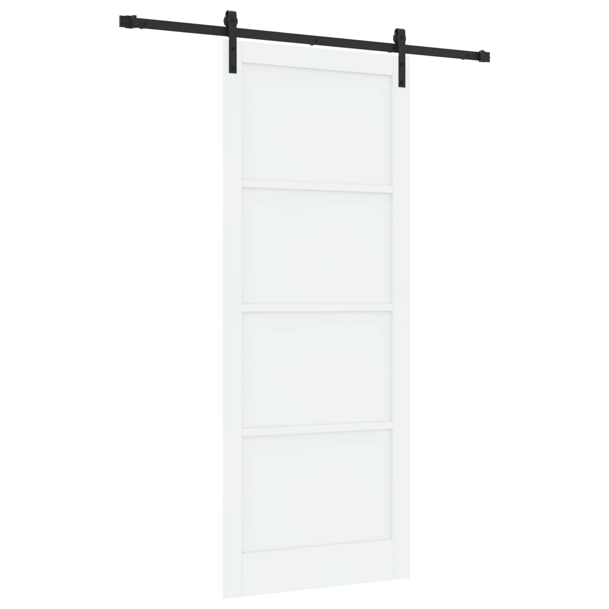 Sliding Door 93 x 232 cm Engineered Wood White and Black