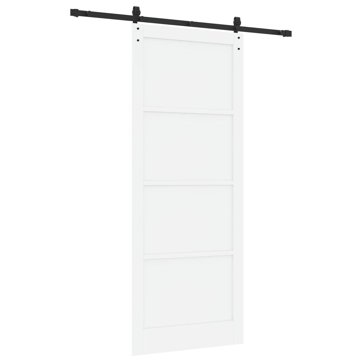 Sliding Door 93 x 232 cm Engineered Wood White and Black