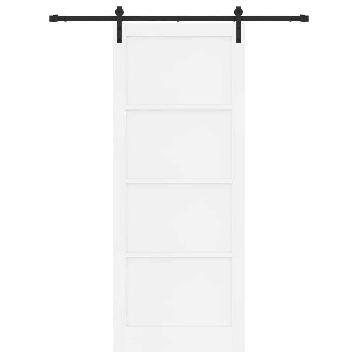 Sliding Door 93 x 232 cm Engineered Wood White and Black