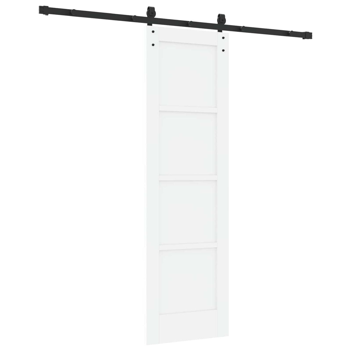 Sliding Door 61 x 198.5 cm Engineered Wood White and Black